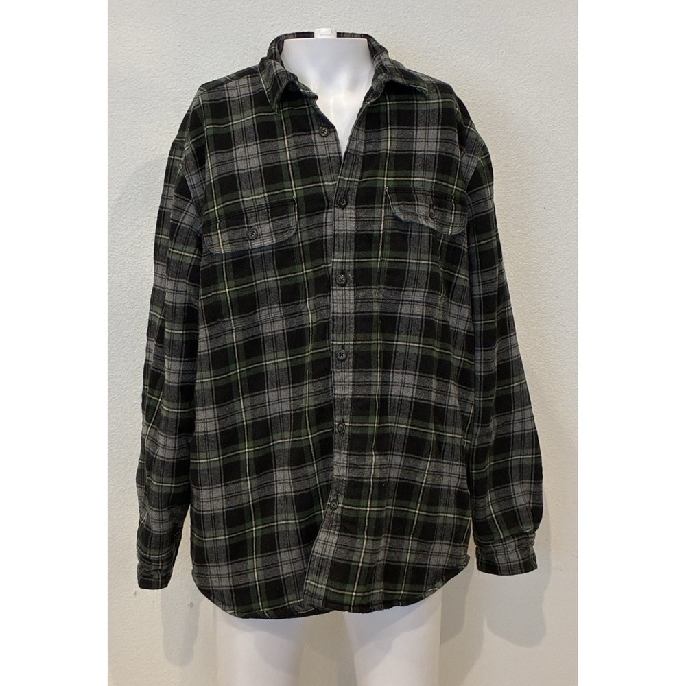 Orton Brothers Plaid Flannel Fleece Lined Heavy Mens Size L  Workwear Outdoor